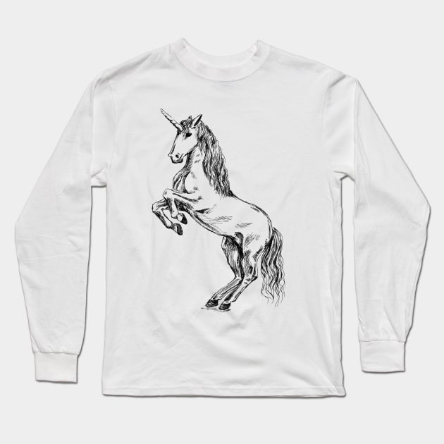 Unicorn image Long Sleeve T-Shirt by rachelsfinelines